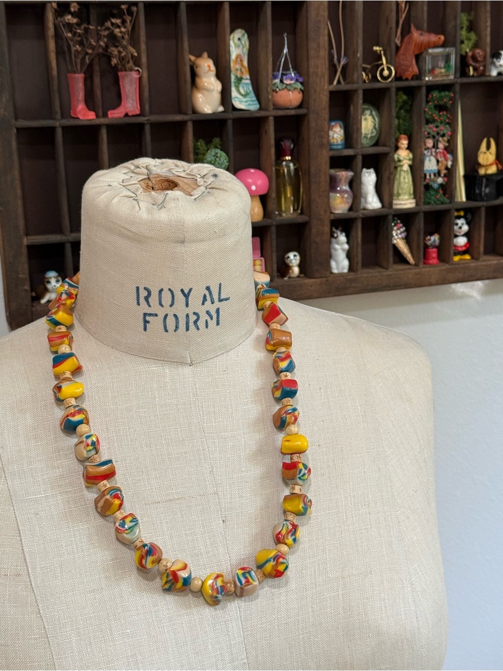 Vintage Colorful Multicolor Bead Necklace - Women Jewelry